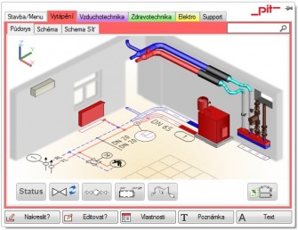 Obrázek 1 – pit-CAD: Hlavní nabídka modulů a&nbsp;funkcí
