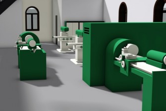 Dispozice malé zámečnické obrobny, stroje jsou vytvořeny pomocí funkčního designu (zdroj: Petr Fořt) firma2025 03-2544