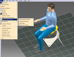 Obr. 9 Ergonomické štúdie v časti Ergonomic Design and Analysis