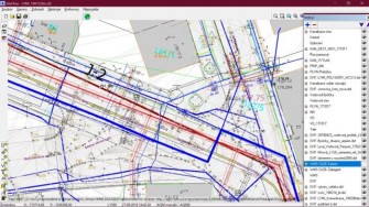 Projektovaná vodovodní síť v kompletním modelu všech projektovaných a existujících sítí