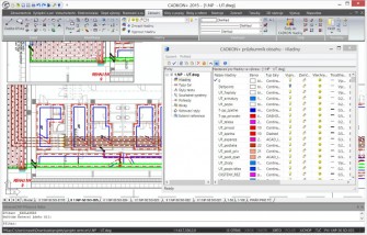 Pracovní prostředí CADKON+ TZB s vlastním CAD jádrem